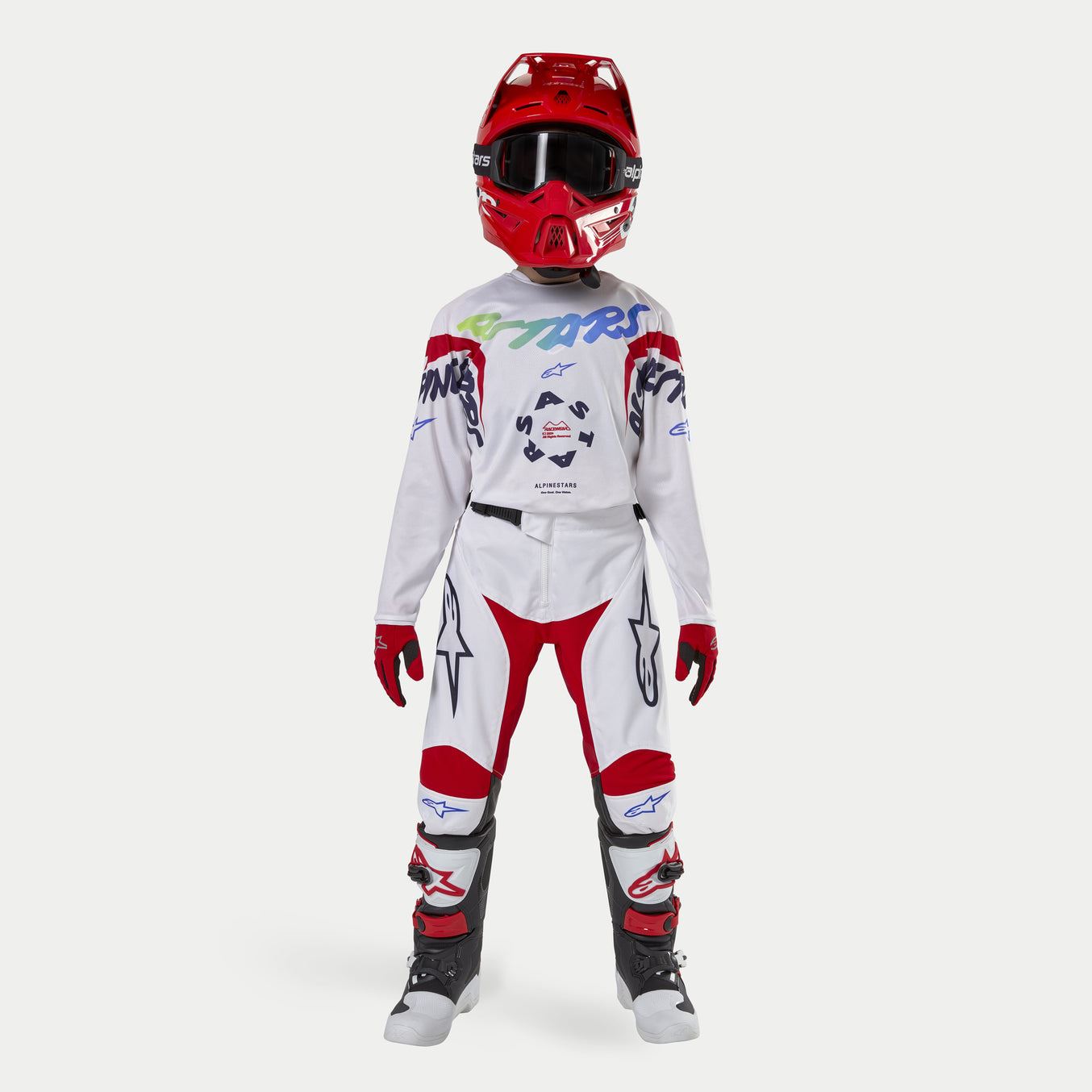Alpinestars 2024 Racer Hana Youth Motocross Combo Kit White Multi Clearance